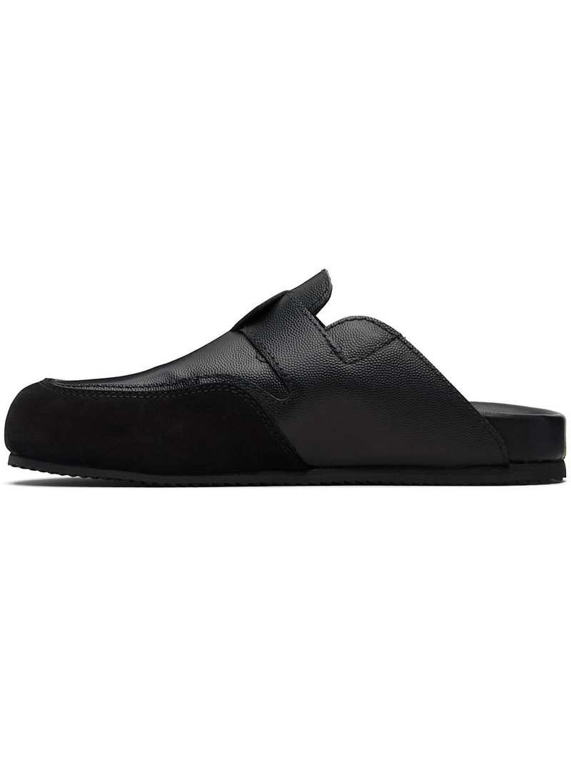 CASABLANCA Black Leather Outdoor Mule Loafers outlook