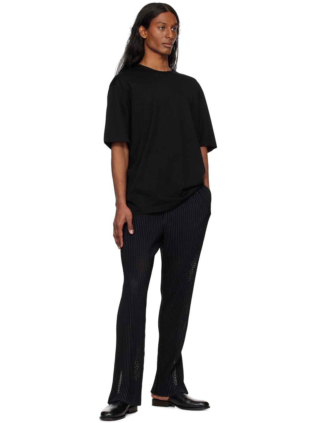 Black Outer Mesh Trousers - 4