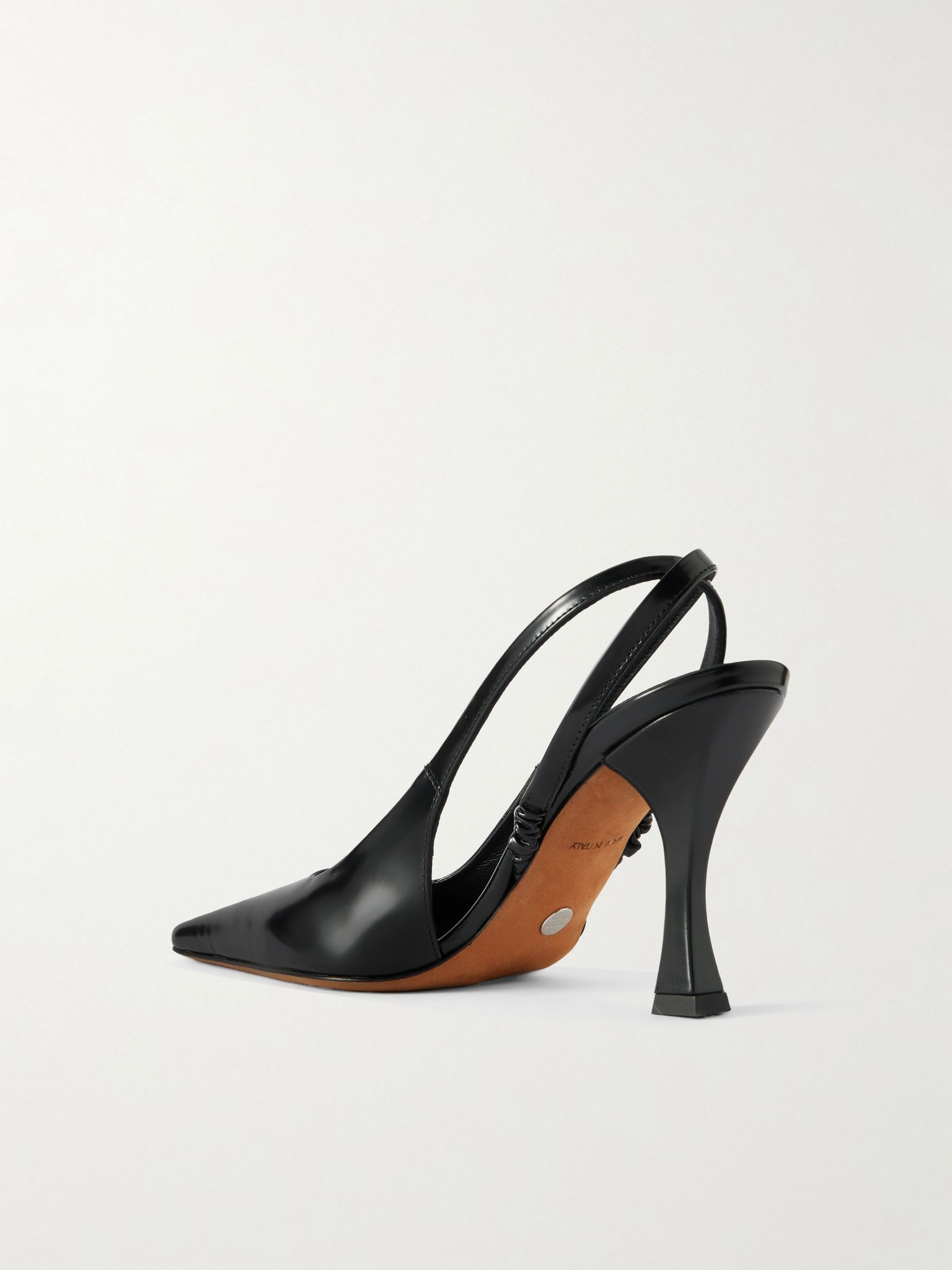 Trap glossed-leather slingback pumps Black - 3