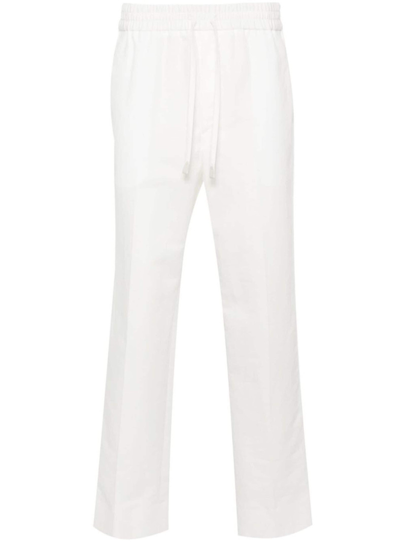 chambray straight trousers - 1