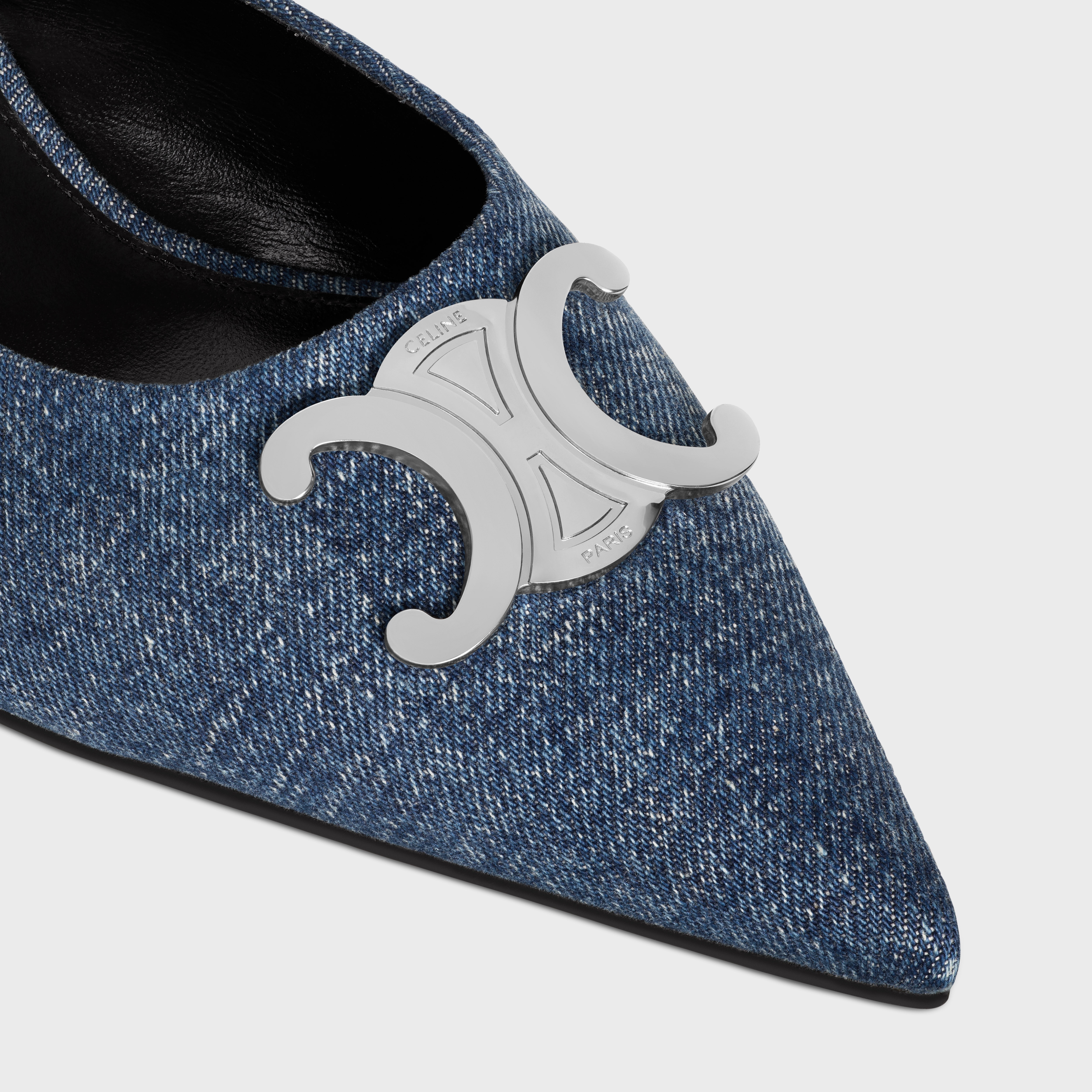 サンダル・ミュール CELINE Alma Triomphe gros-grain mule CELINE ALMA TRIOMPHE MULE IN GROS-GRAIN FABRIC - BLACK | CELINE