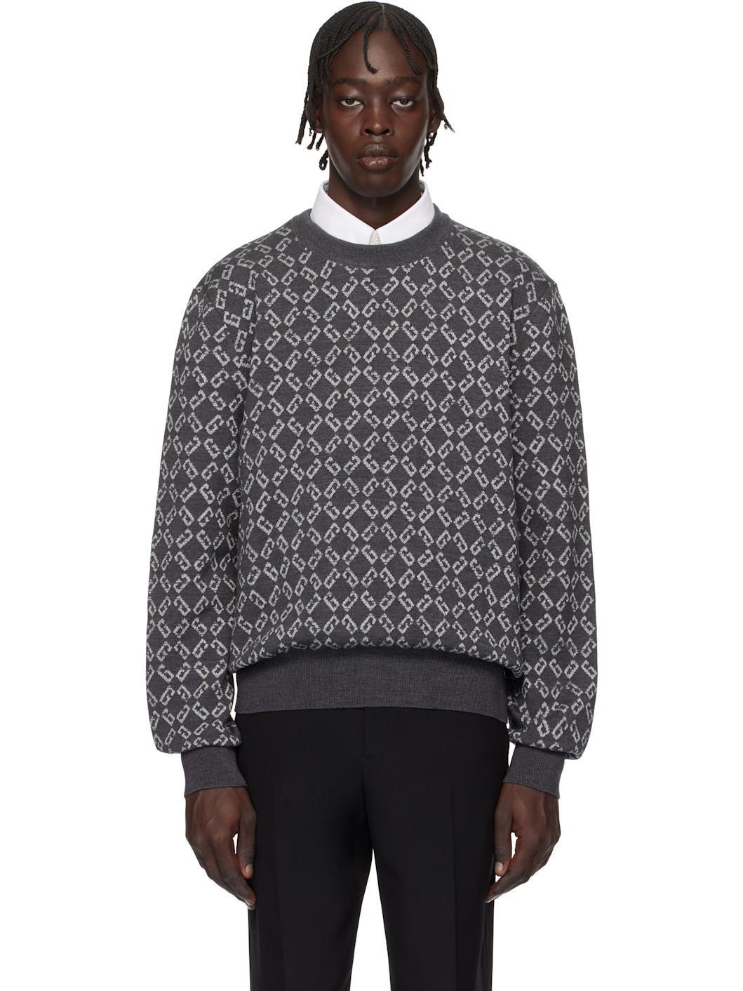 Gray Monogram 72 Jacquard Sweater - 1