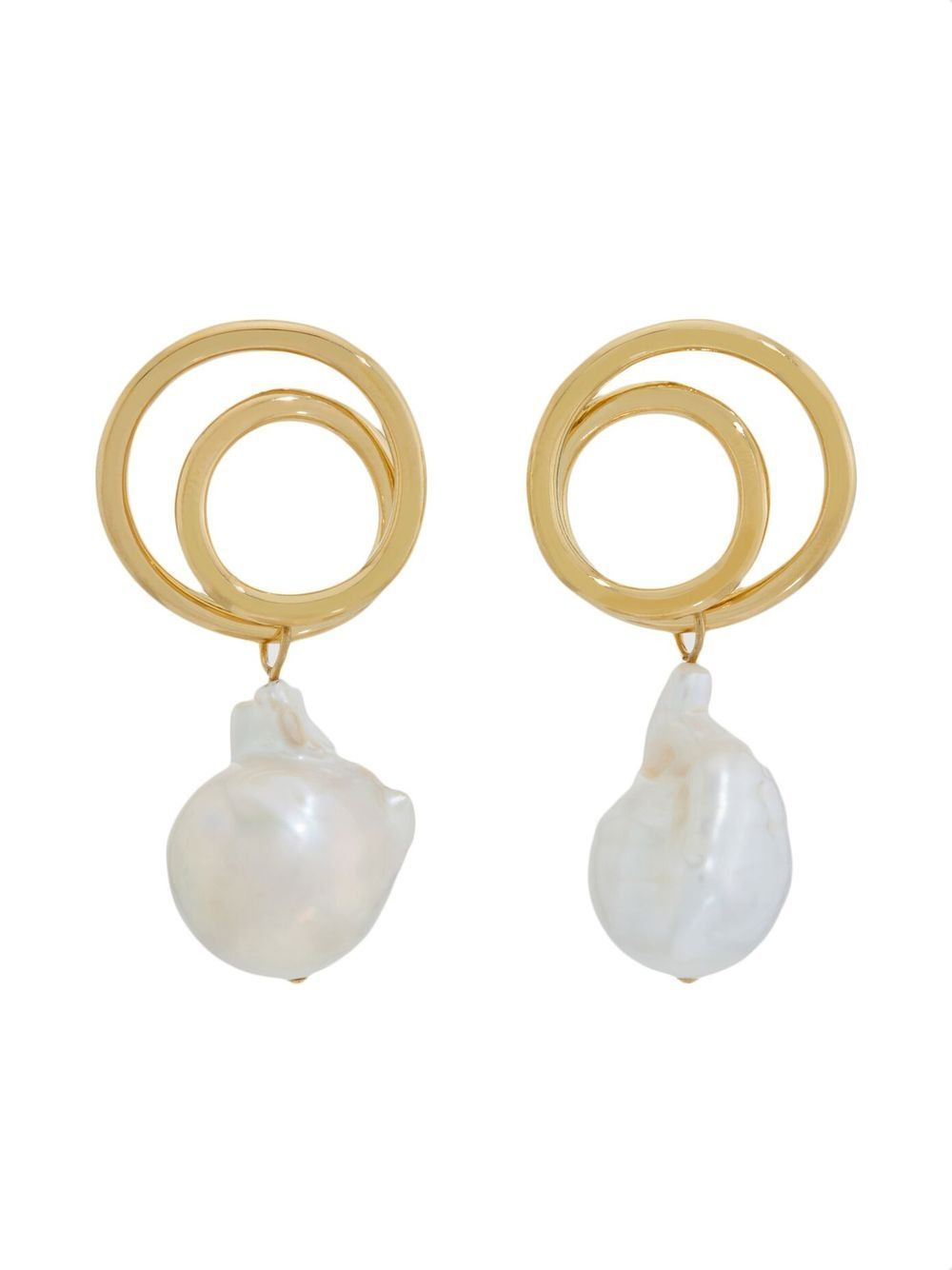 baroque-pearl drop earrings - 2