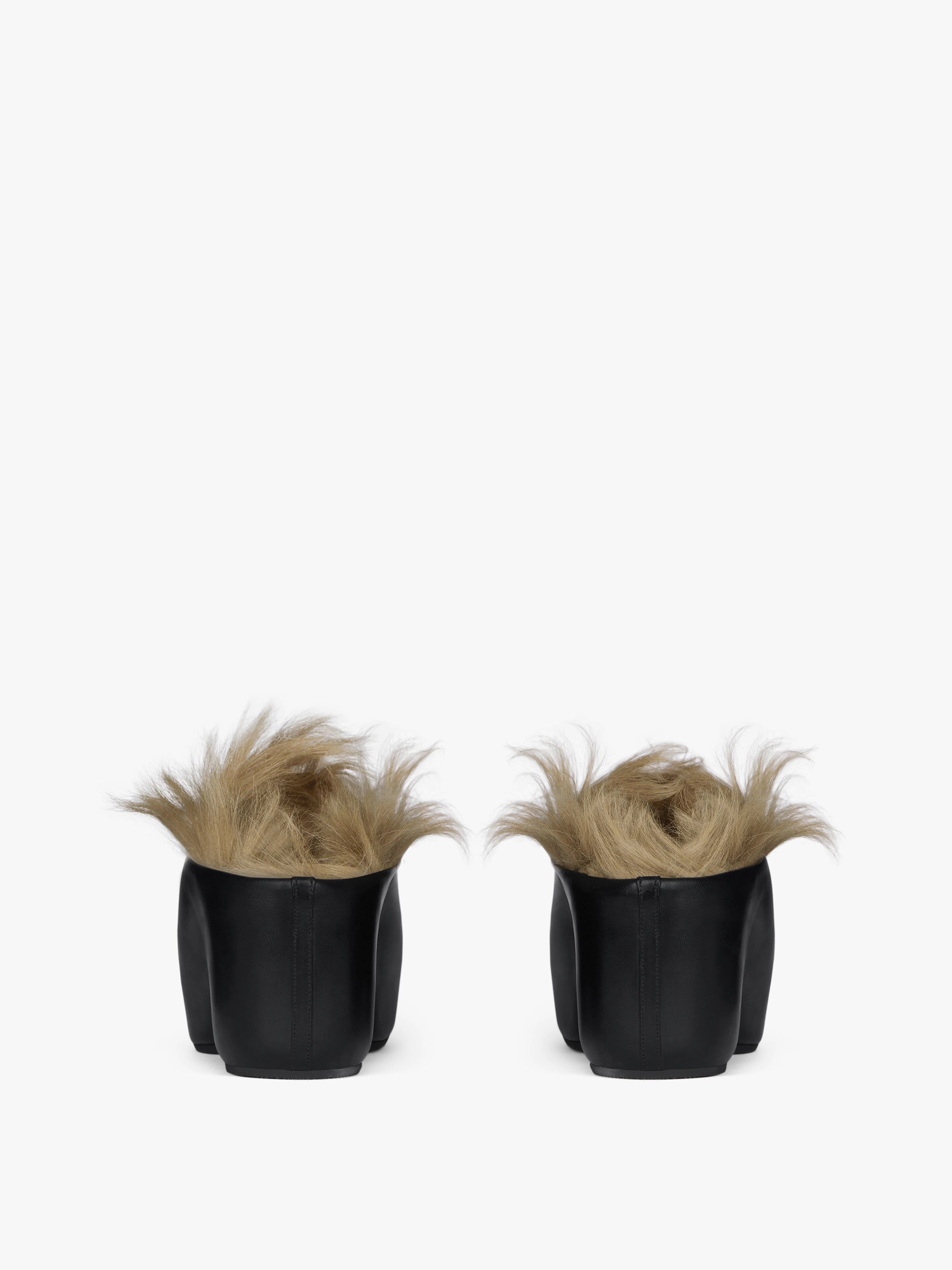 G CLOGS IN LEATHER AND FAUX FUR - 6