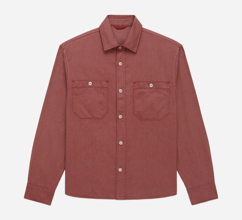 Utility Overshirt - Brick Overdye Canvas - 1