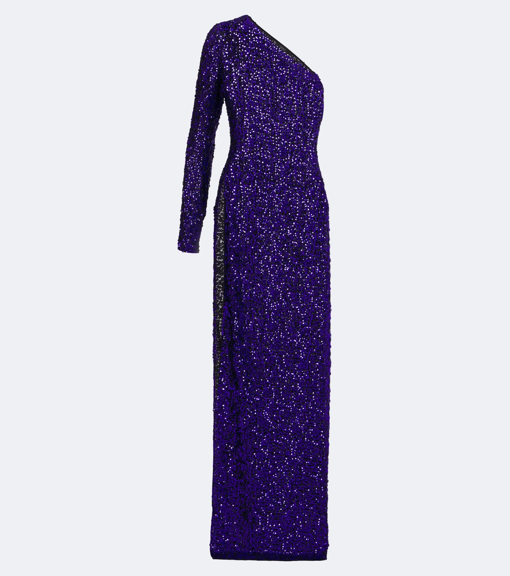Sequined one-shoulder silk gown - 1