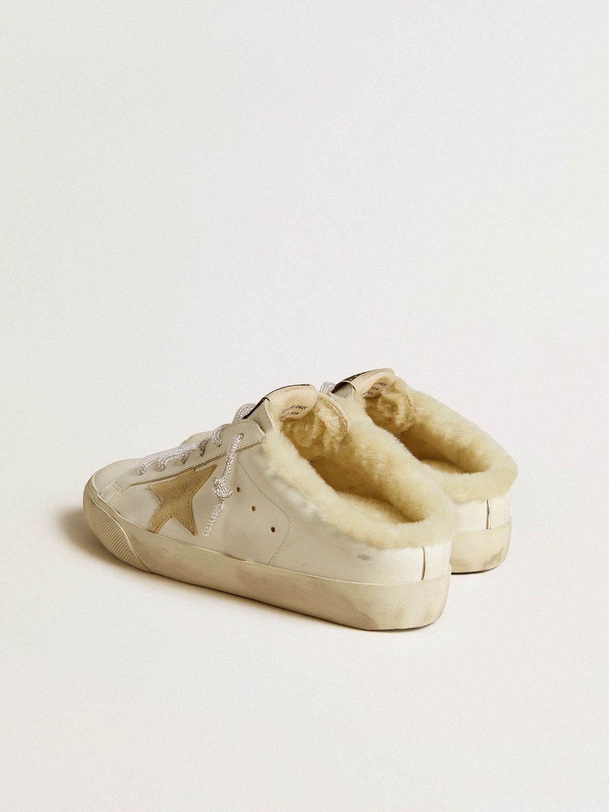 Women’s Super-Star Sabots with gold suede star and shearling lining - 4