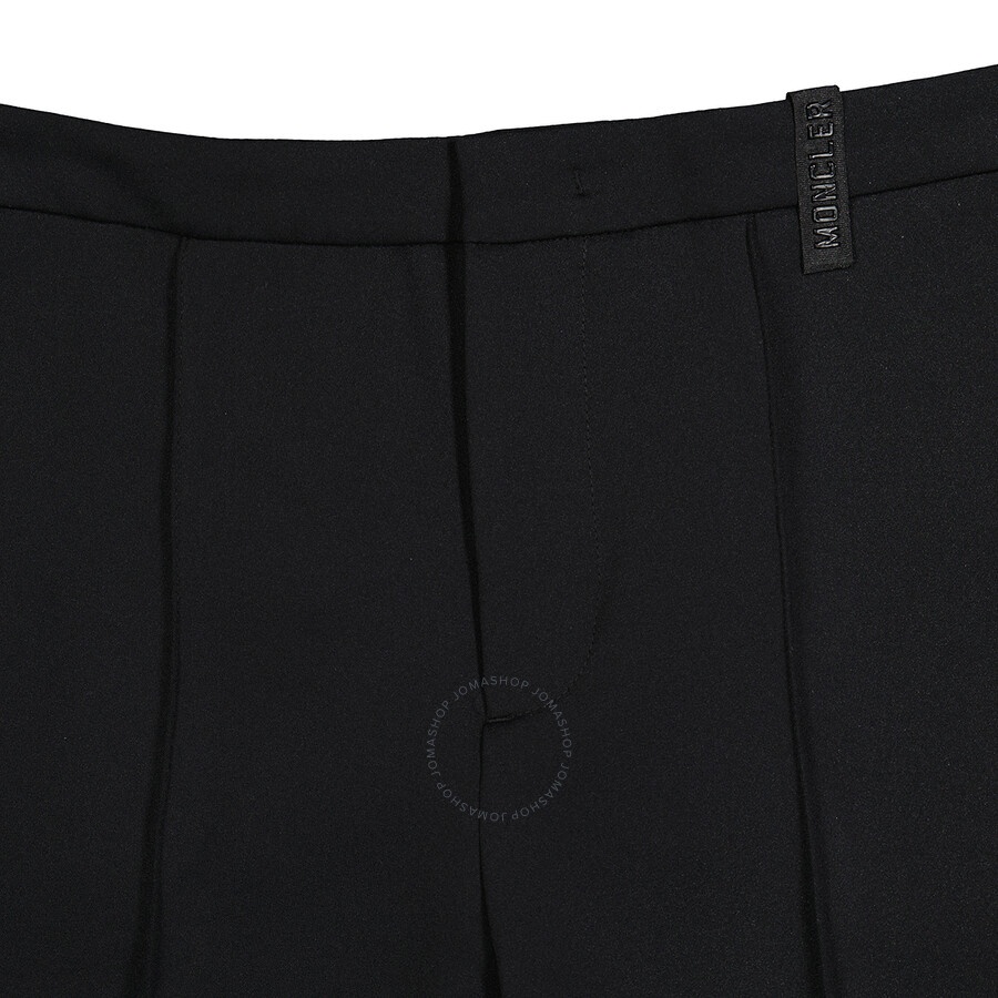 パンツ MONCLER Women Straight Pants 8H000 05899YG Black Moncler Moncler Ladies Black Straight Leg Canvas Trousers