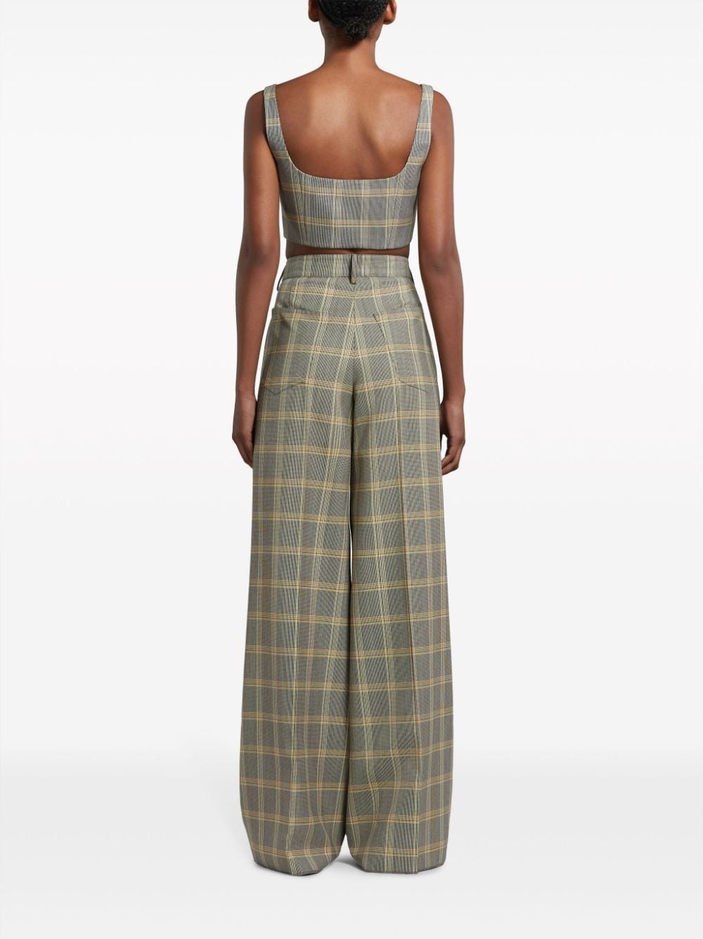 check-pattern palazzo pants - 4