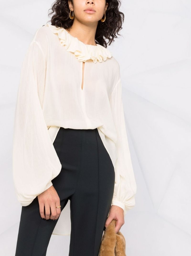 ruffled neck blouse - 5