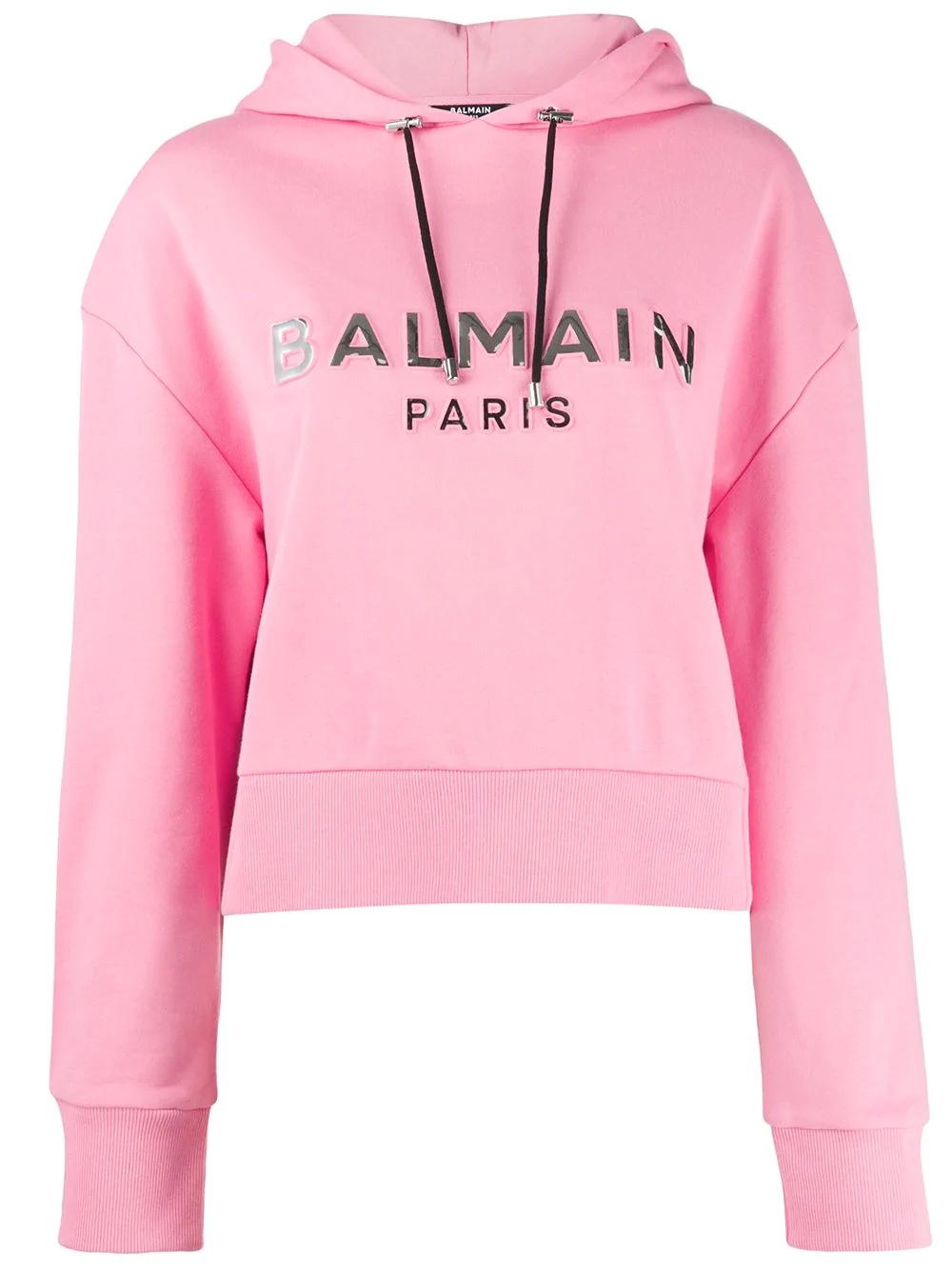 logo-print cropped hoodie - 1