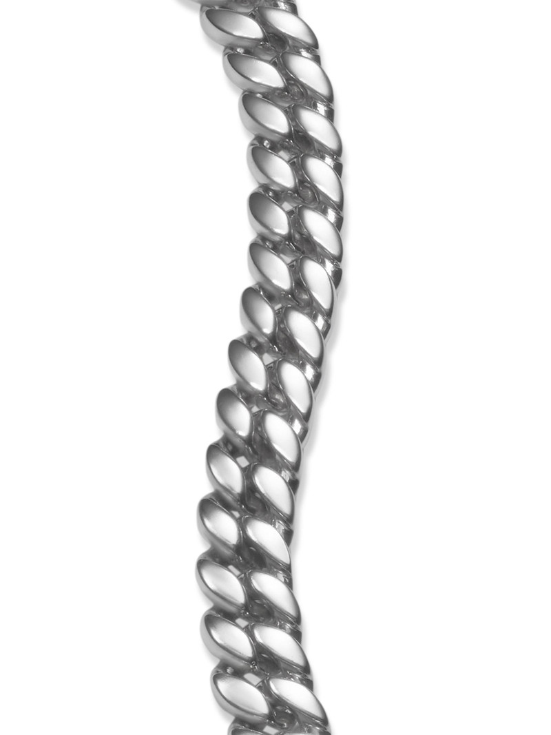 Men's Curb Chain Bracelet in Platinum, 8MM - Silver 6