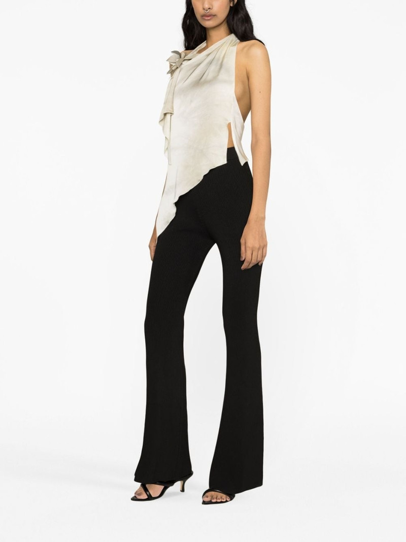 Stella McCartney ribbed-knit flared trousers outlook