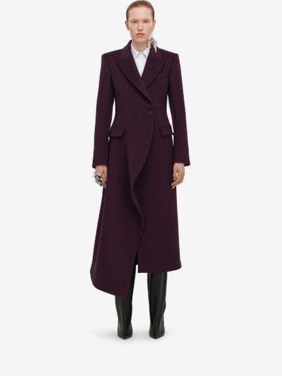 Alexander McQueen Women's Long Draped Coat in Night Shade outlook
