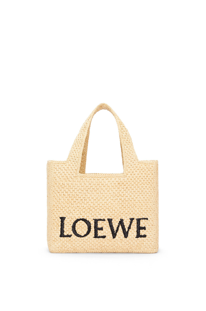Small LOEWE Font Tote in raffia - 1