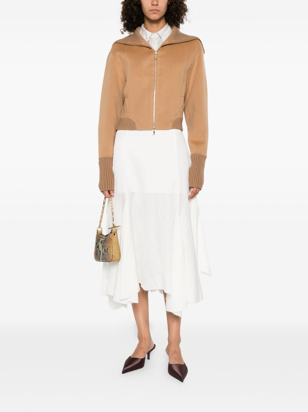 wool-blend cropped jacket - 2