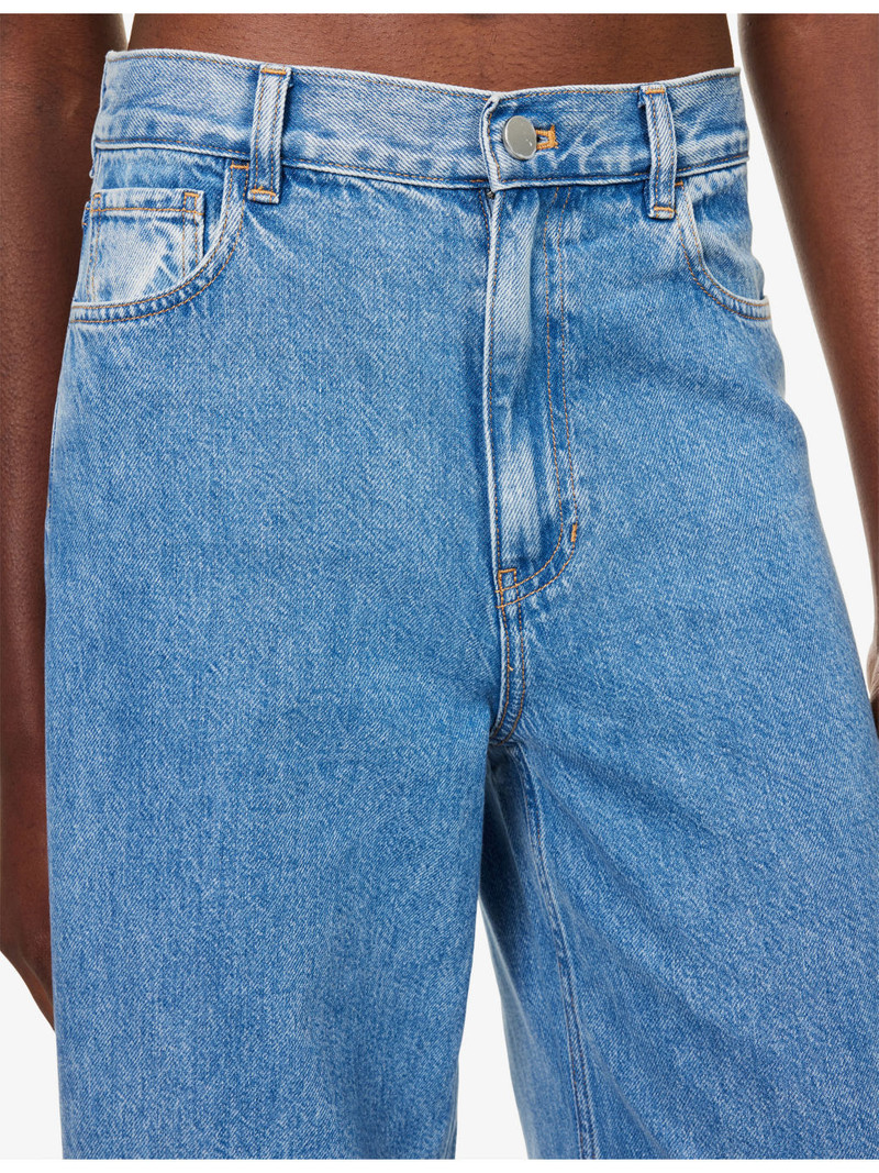 Ice Blue Wide-Leg Denim-Blend Jeans 5