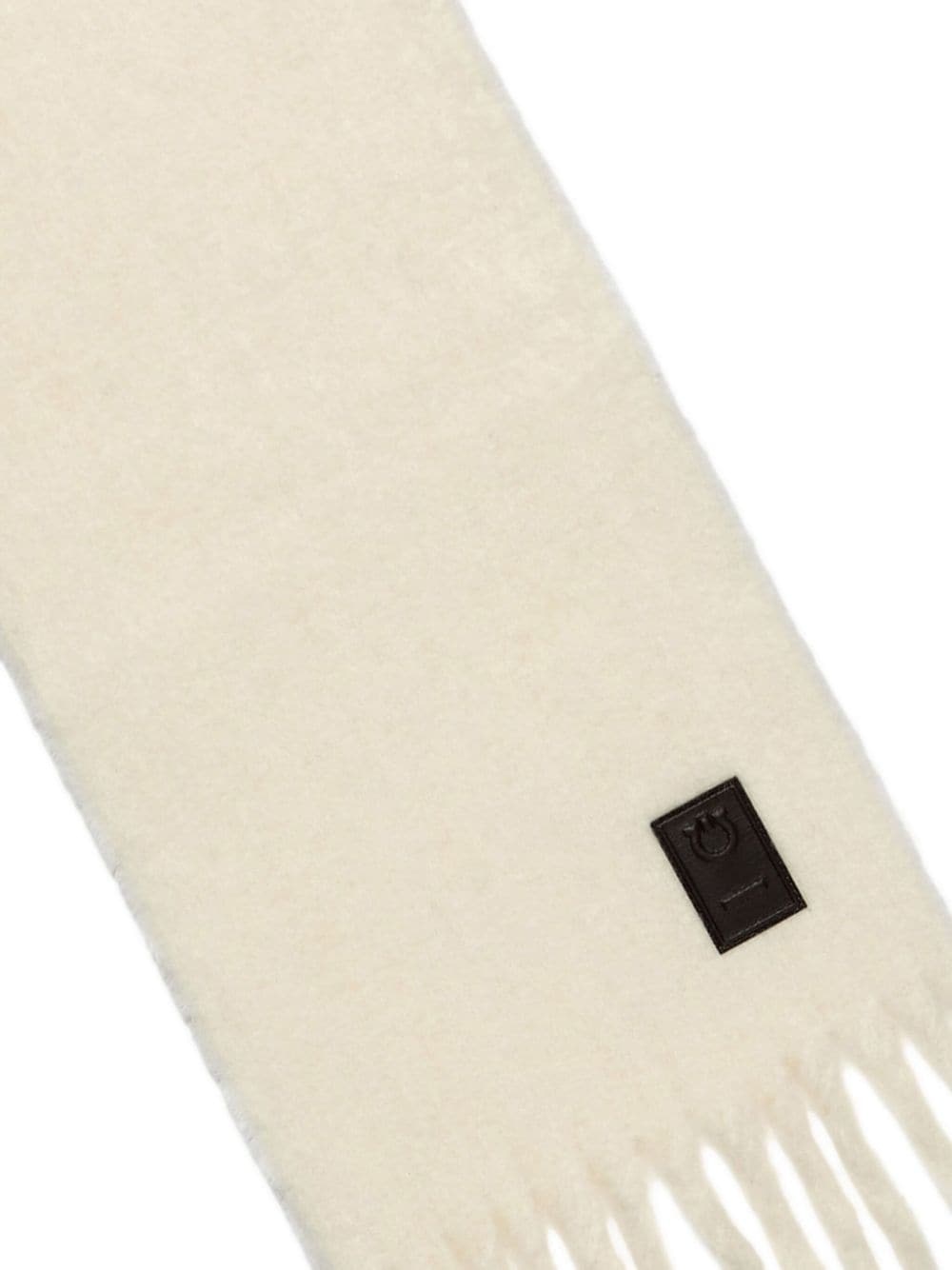 logo-patch fringed scarf - 3