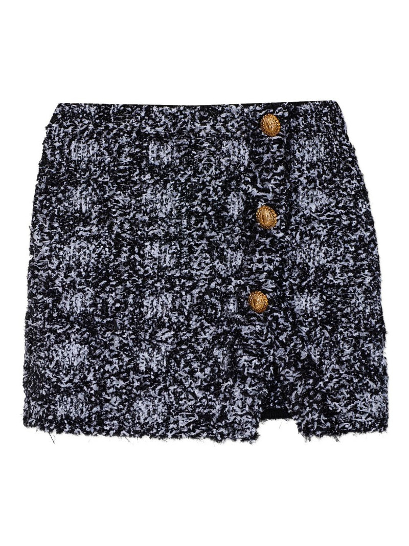 button frayed mini skirt 1