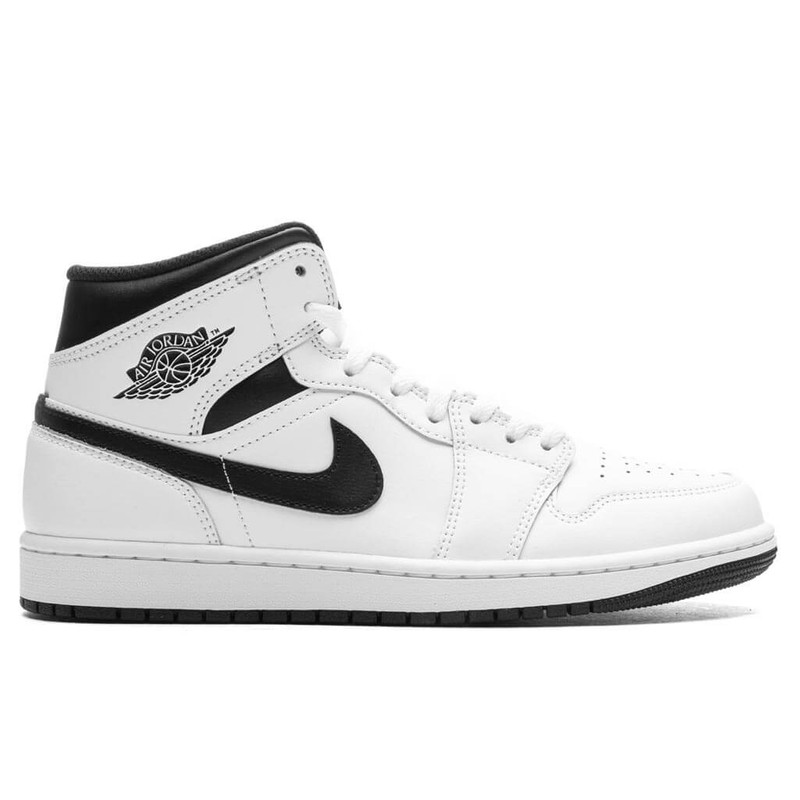 AIR JORDAN 1 MID - WHITE/BLACK - 1