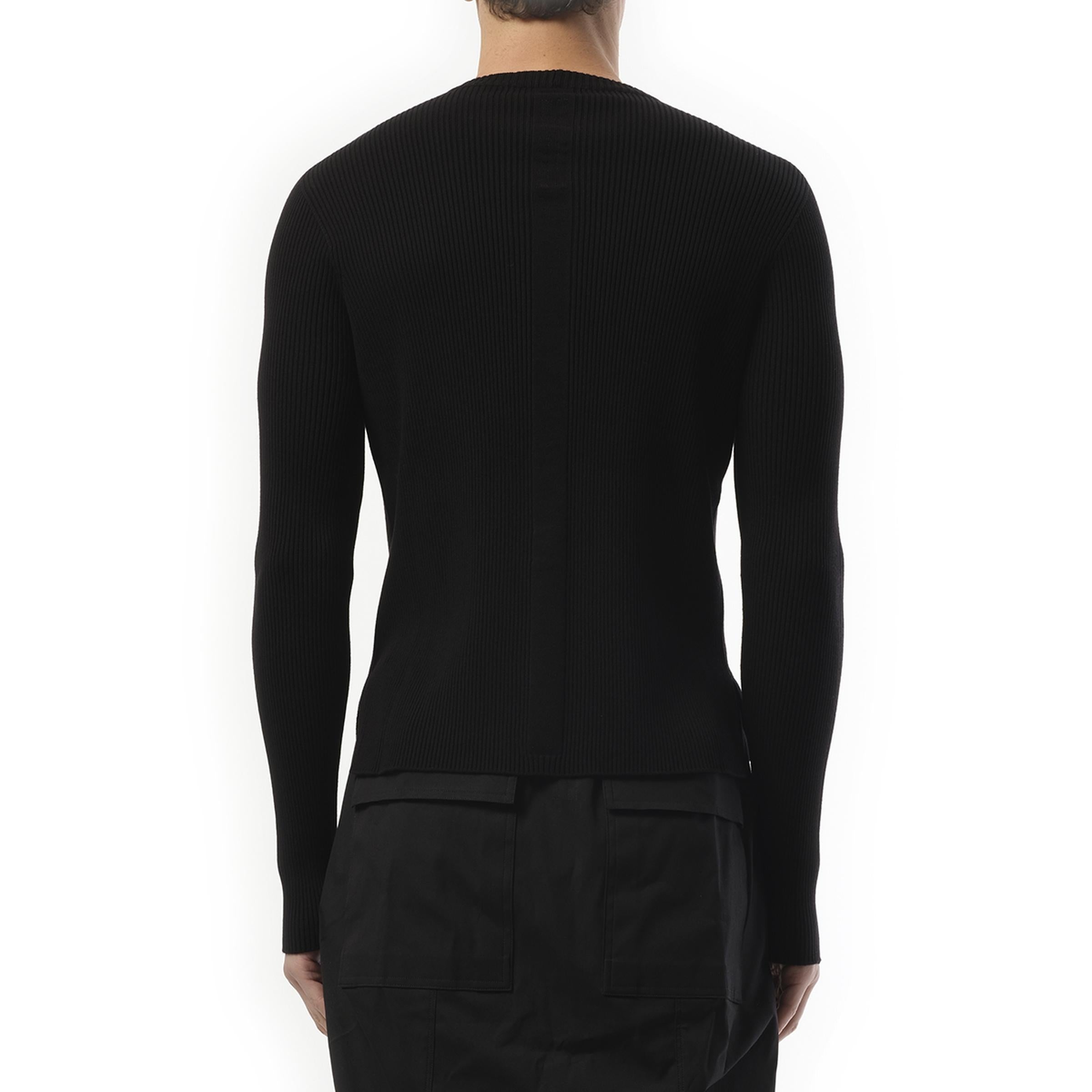 Ribbed Geo Sweater in Black - 6