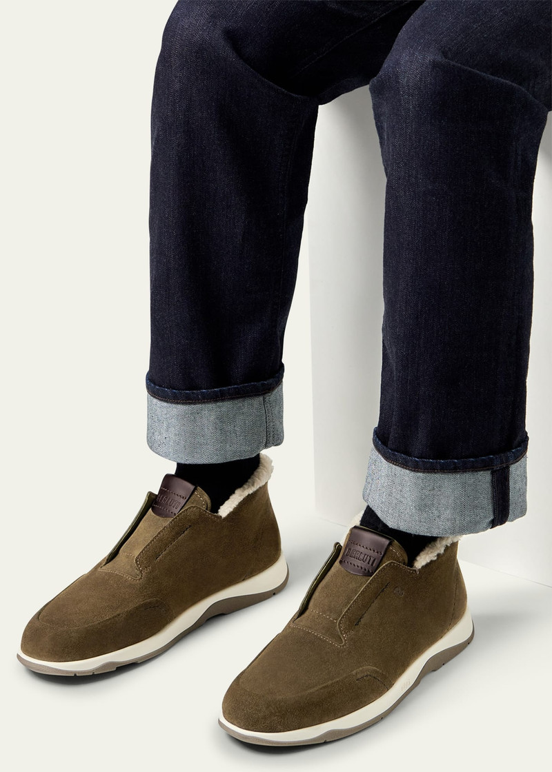 Berluti Men's Echappee Suede Shearling-Lined Slip-On Boots outlook