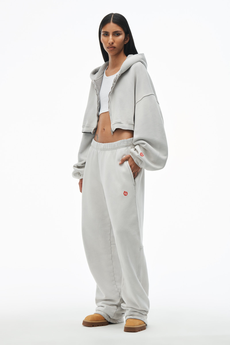 Alexander Wang Crop Zip Up Hoodie in Classic Terry outlook