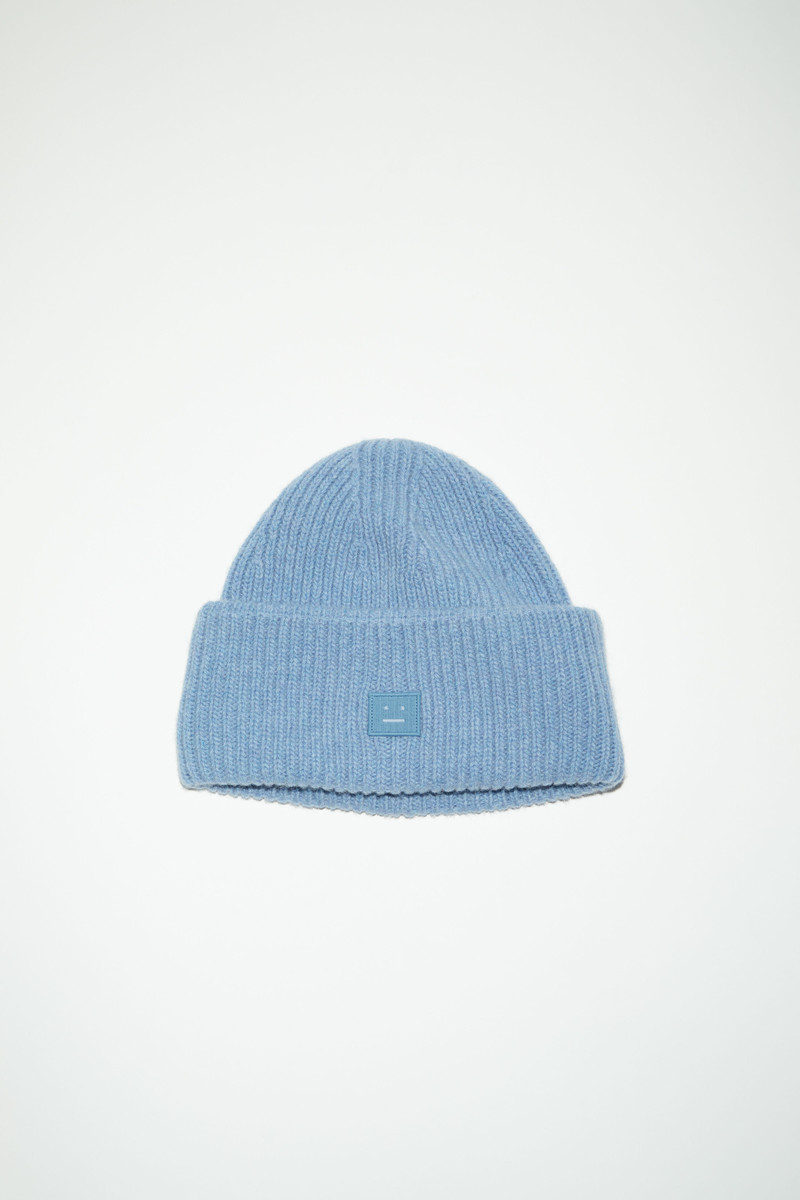 Small face logo beanie - Steel blue melange 1