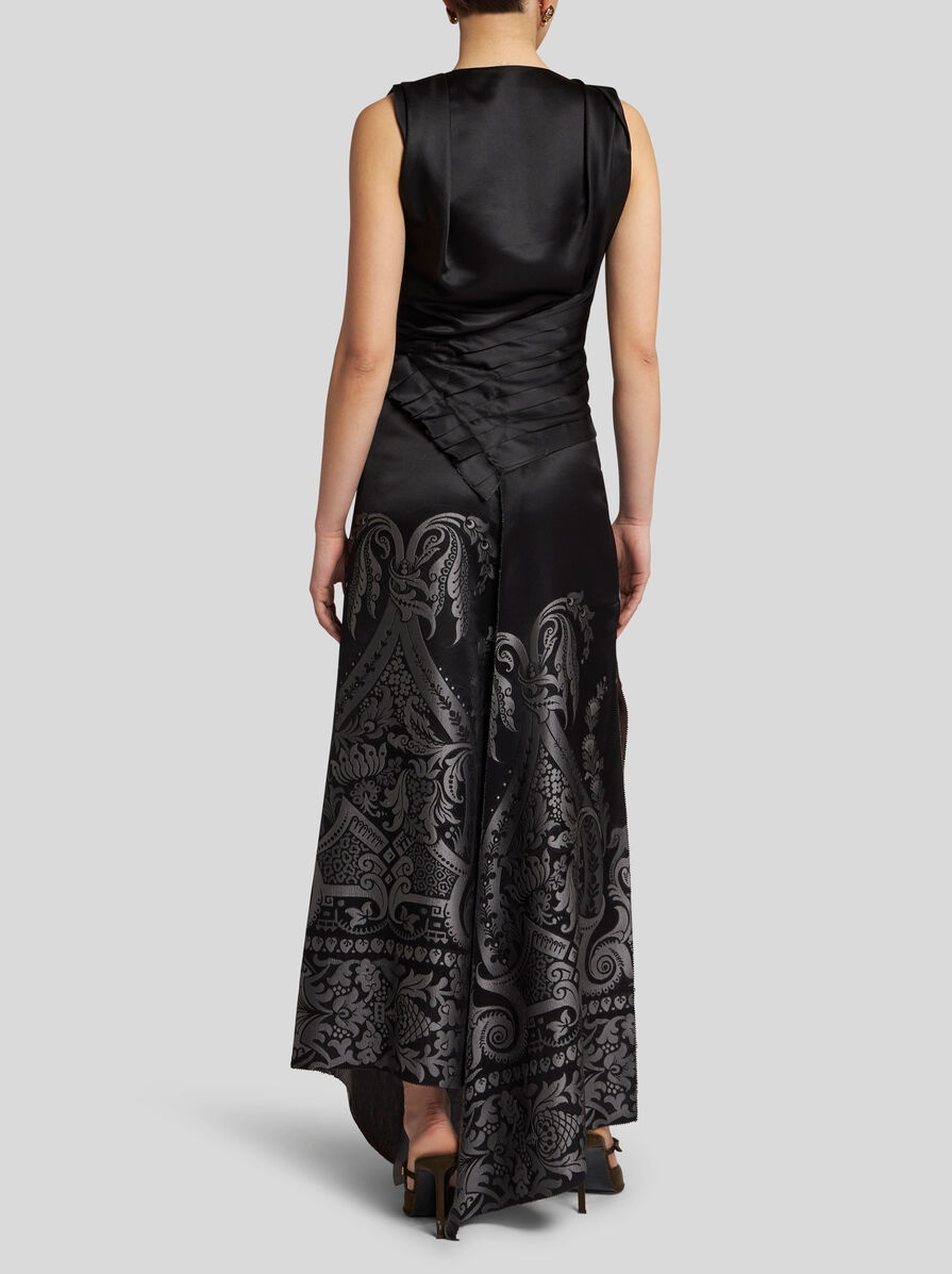 【送料&関税込】Etro Jacquard Silk Dress ETRO Jacquard Silk Midi Dress | Black | FARFETCH