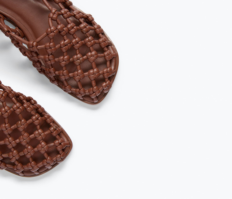 SALLY WOVEN LEATHER FLAT 4