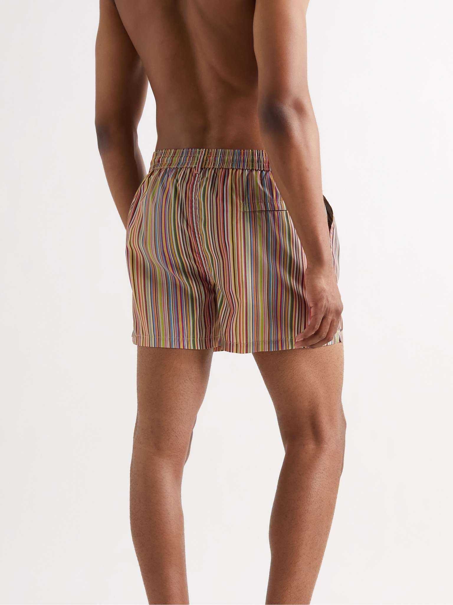 Short-Length Striped Swim Shorts - 3