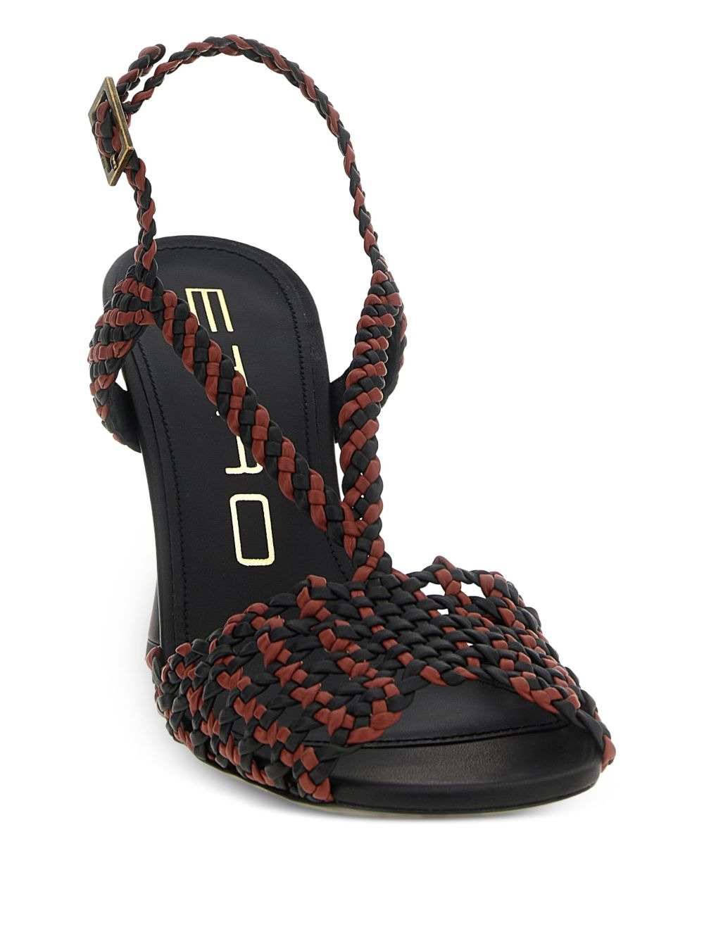 woven two-tone leather sandals - 2