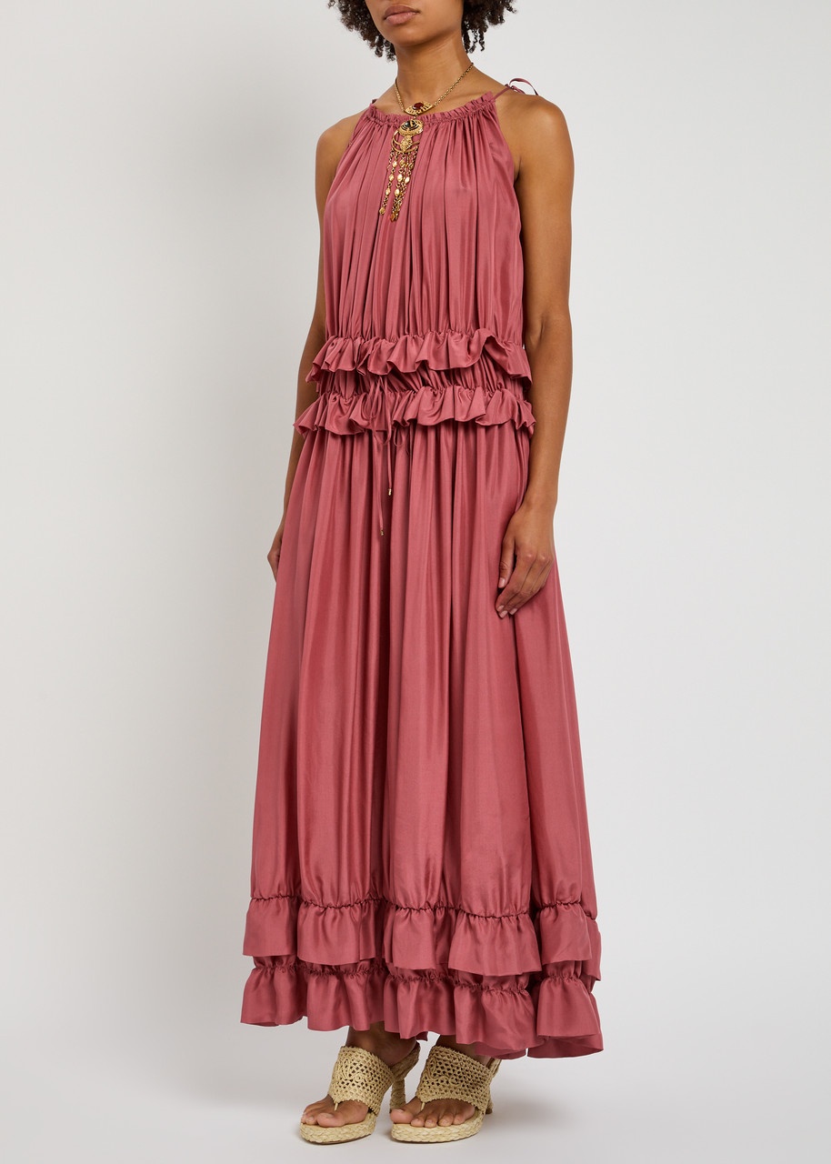 Chloe Gathered Silk Maxi Dress - 2
