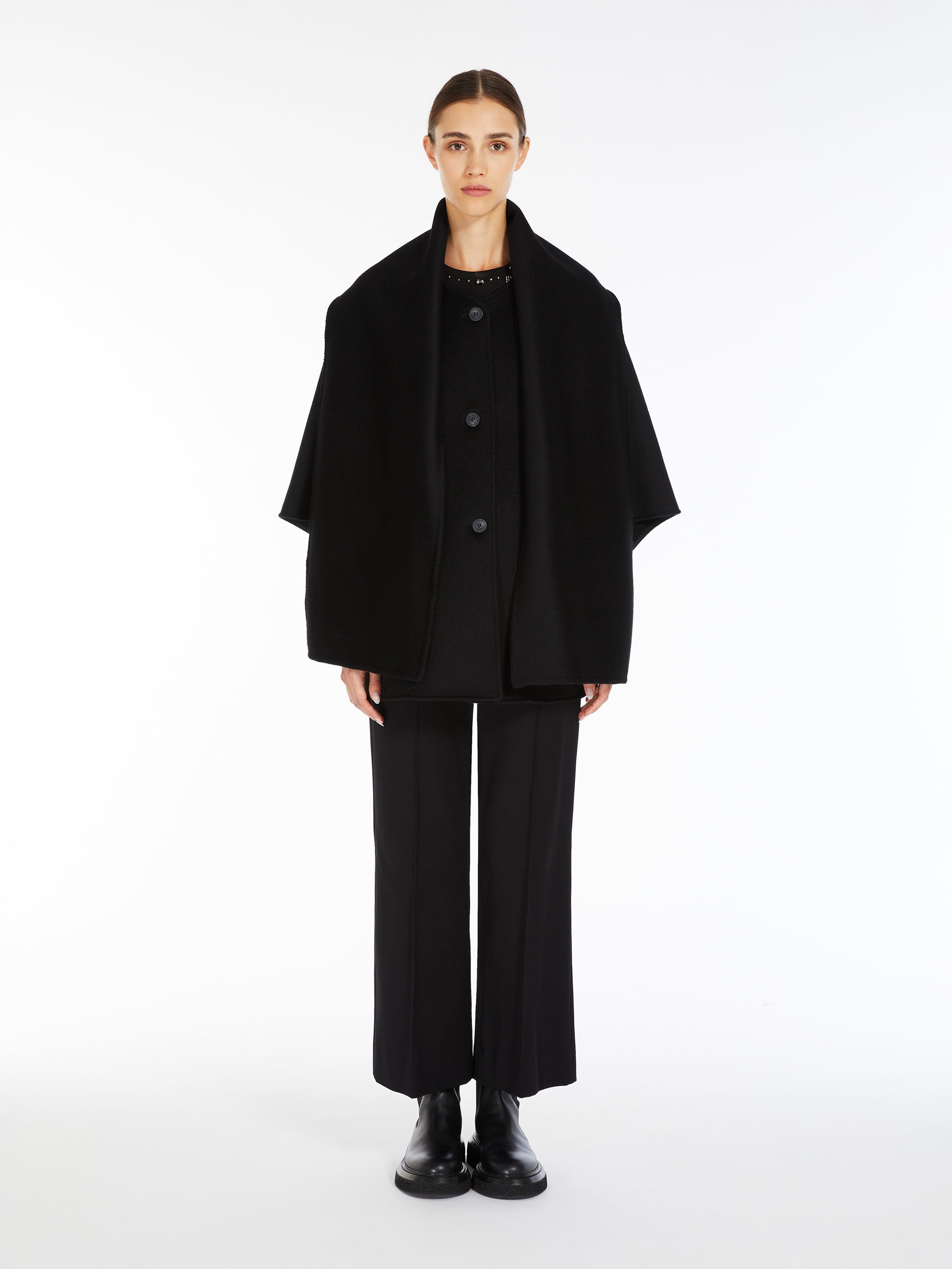 NEWLAUREA Cashmere cape with scarf - 3
