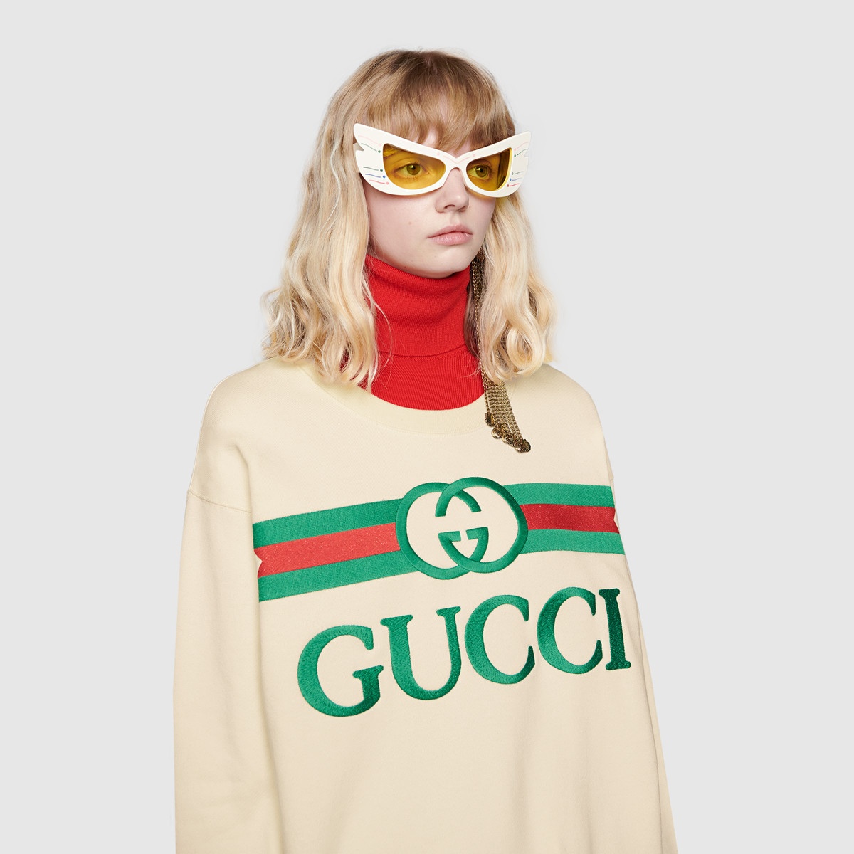 Oversize sweatshirt with Gucci logo - 5