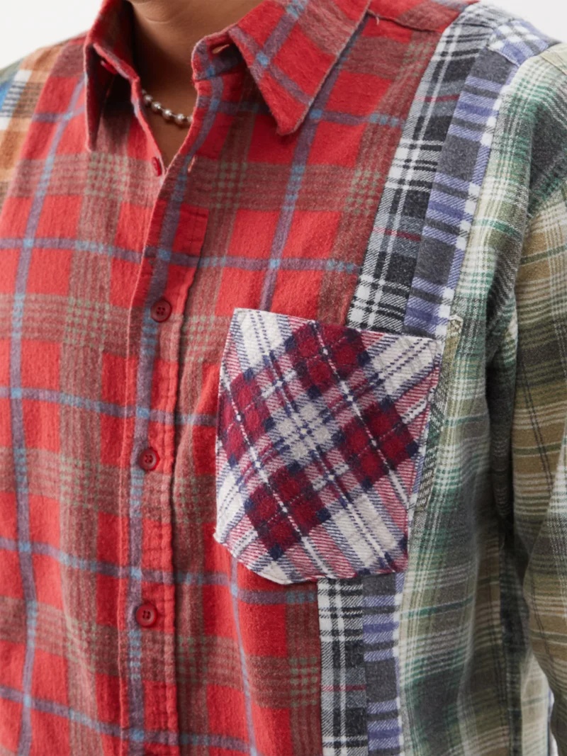 Patchwork cotton-flannel shirt - 3