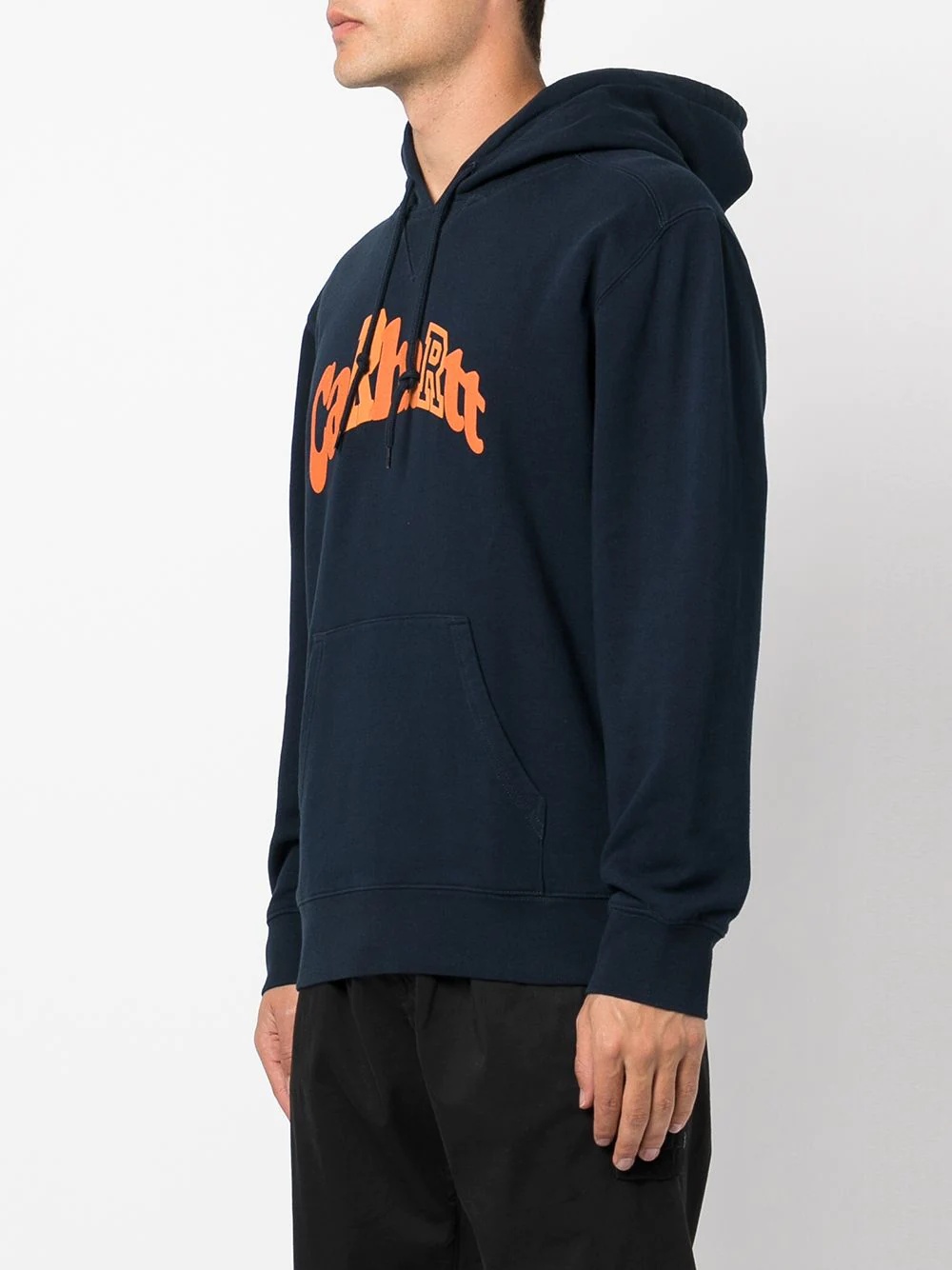 logo-print cotton hoodie - 3