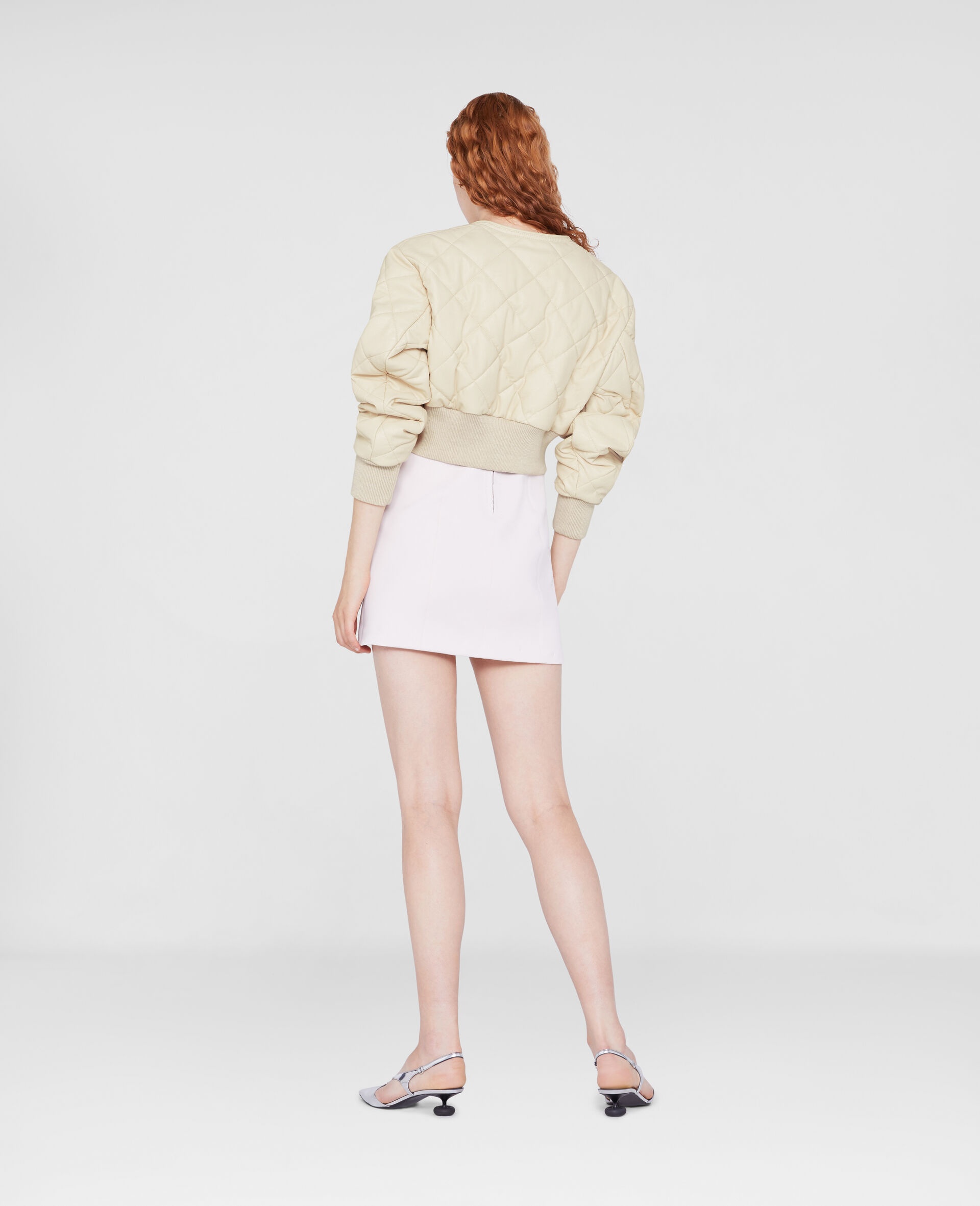 Quilted Cropped Bomber Jacket - 3