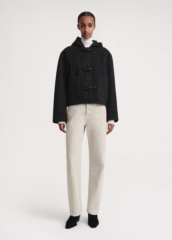 Totême Felted duffle jacket dark grey melange | REVERSIBLE