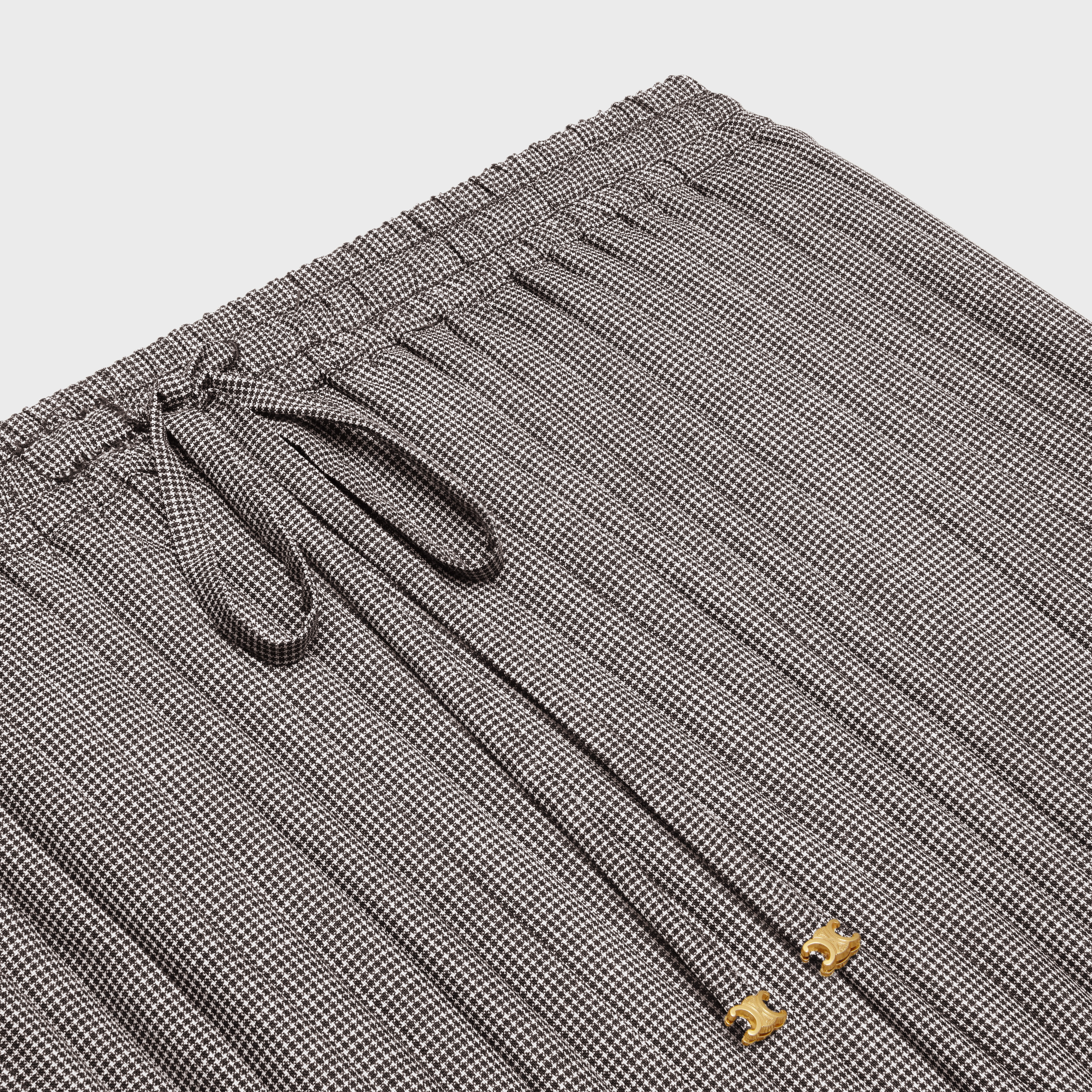 pleated pajama mini skirt in wool and silk - 3