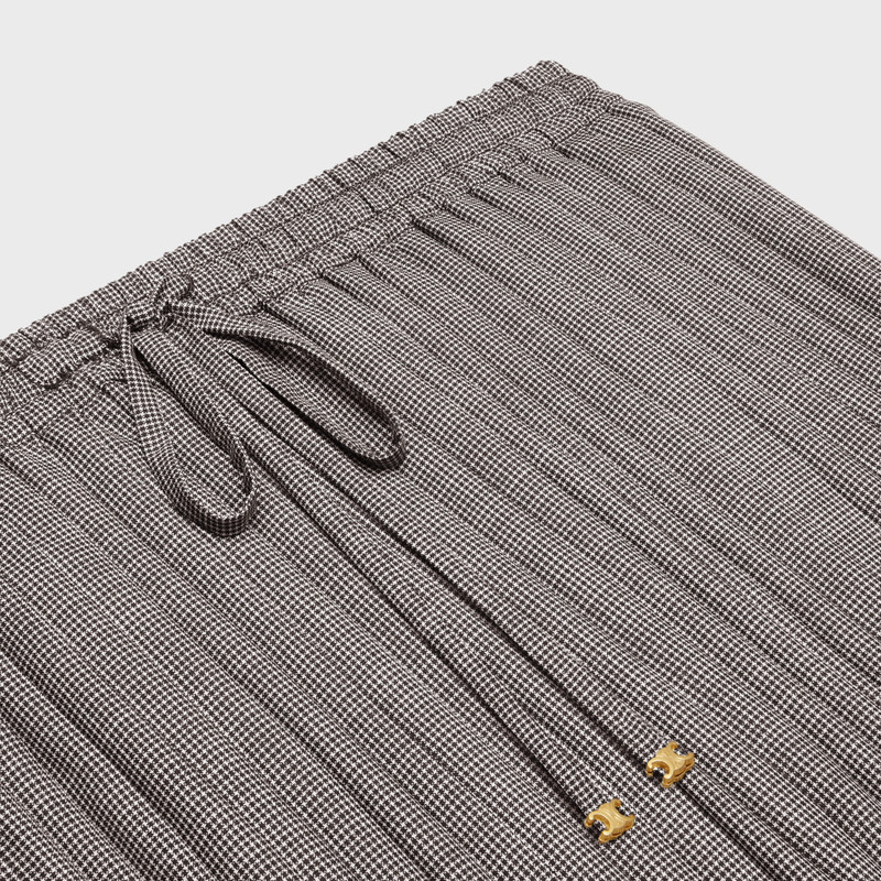 pleated pajama mini skirt in wool and silk 3