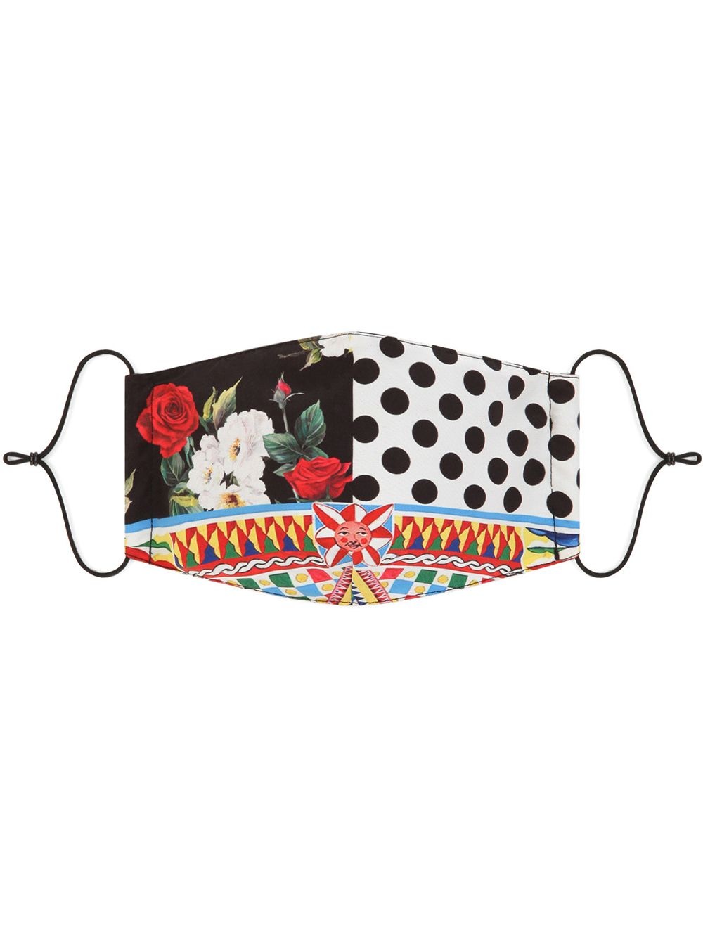 patchwork print face mask - 1