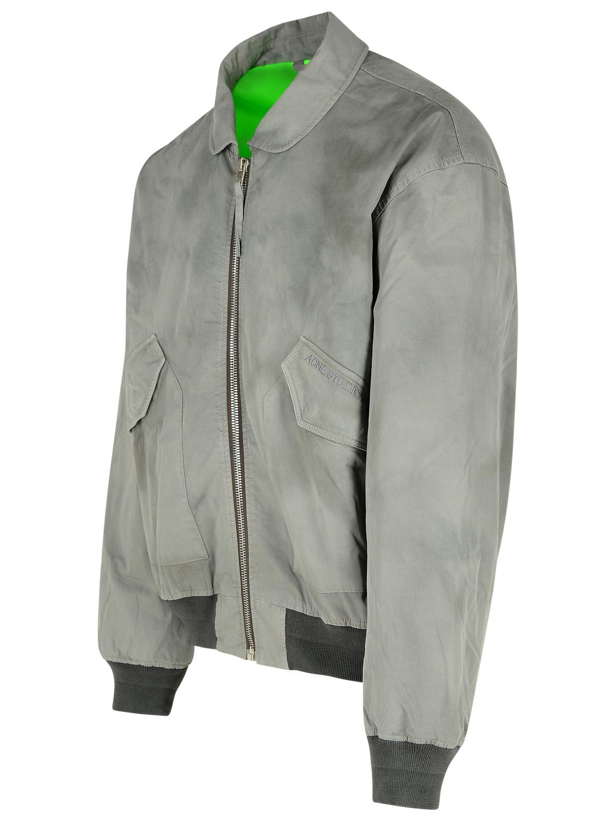 Acne Studios Grey Cotton Bomber Jacket Man - 2
