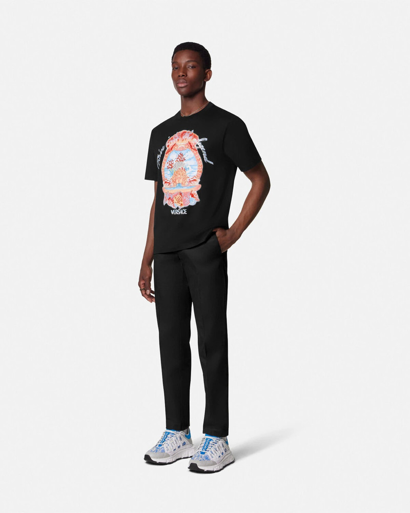 VERSACE Embroidered Dive In Crest T-Shirt outlook