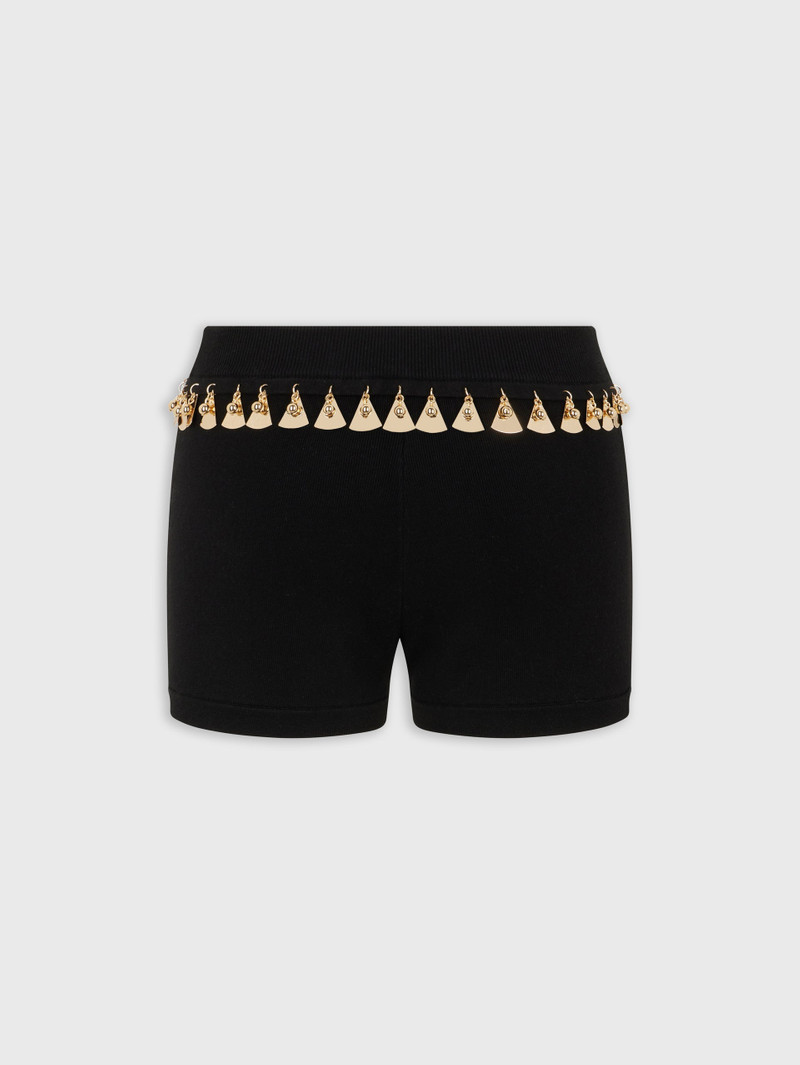 BLACK MINI SHORTS IN COTTON AND SILK KNIT 6