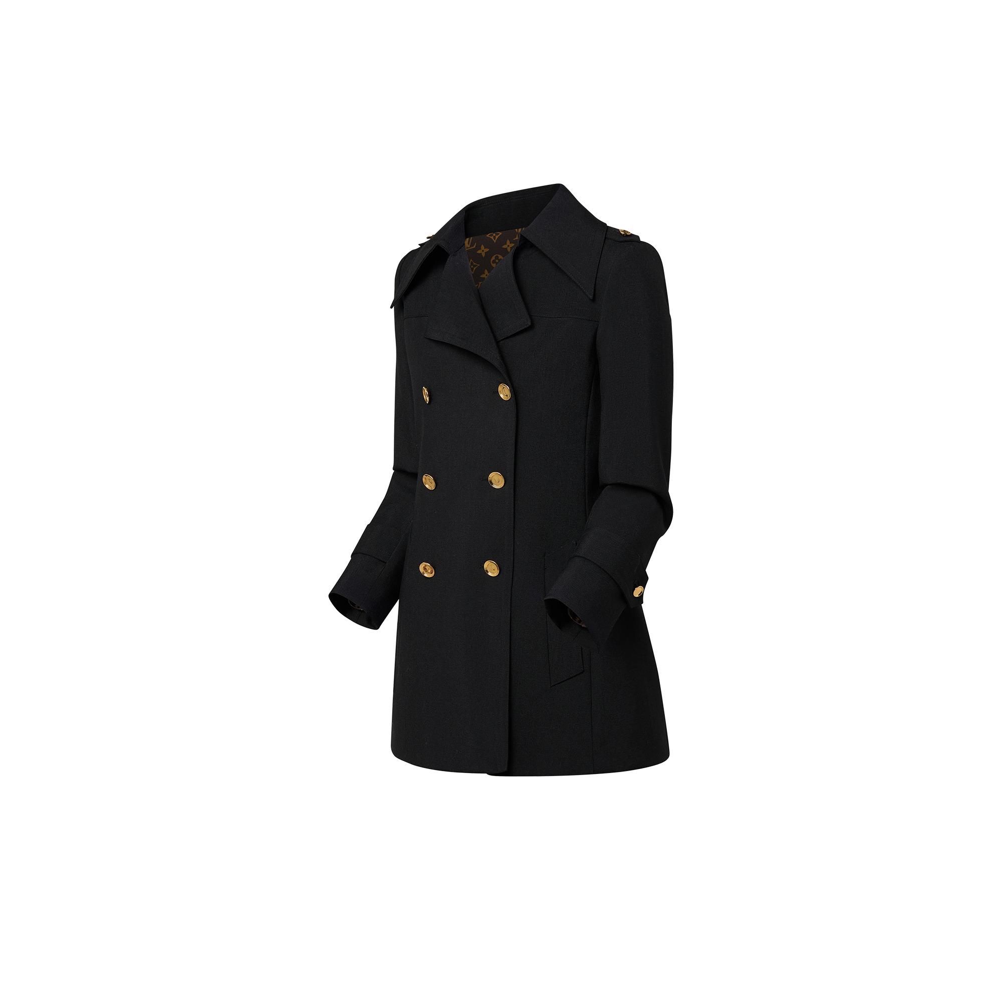 Double-Breasted Mohair Toile Coat - 2