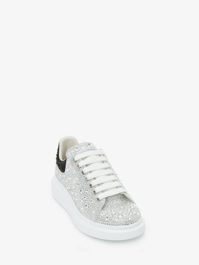 Men's Crystal-embellished Oversized Sneaker in White/black - 2