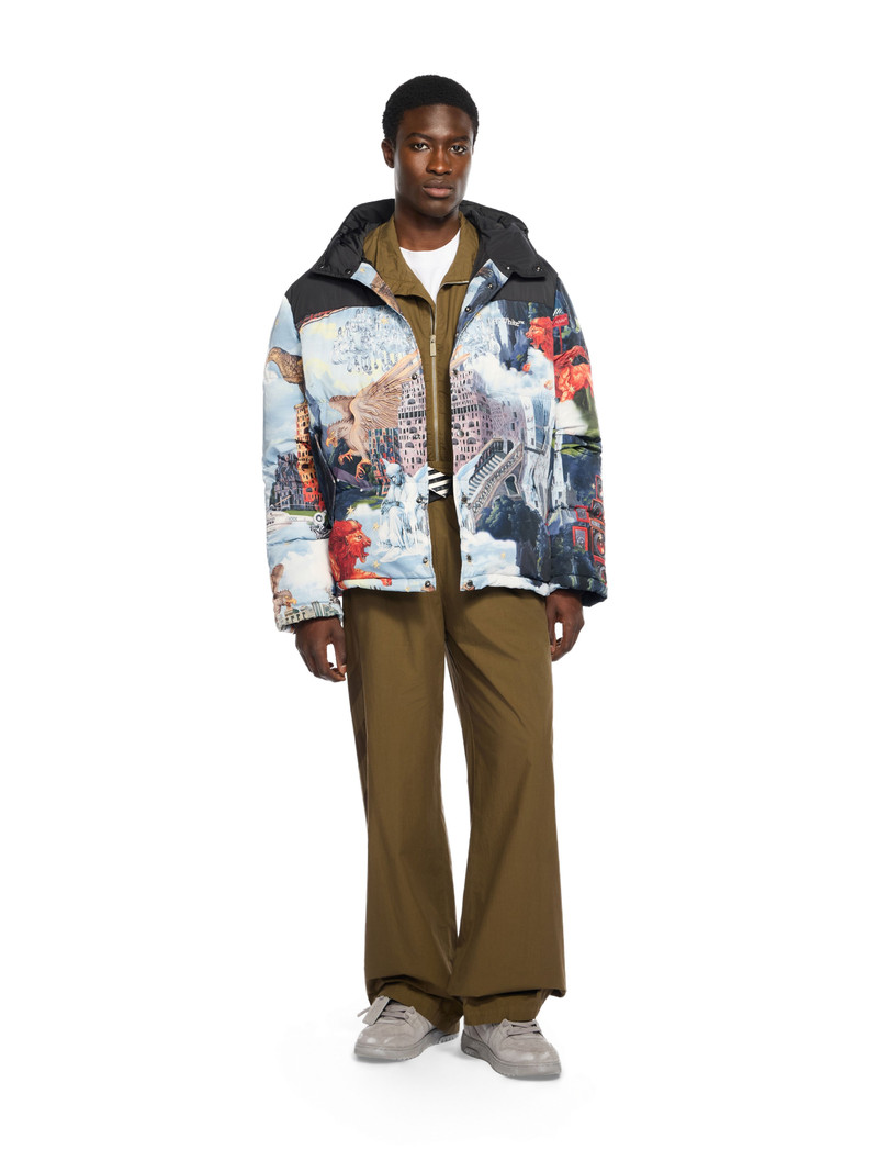 Off-White World Paint Bicolor Down Jacket outlook