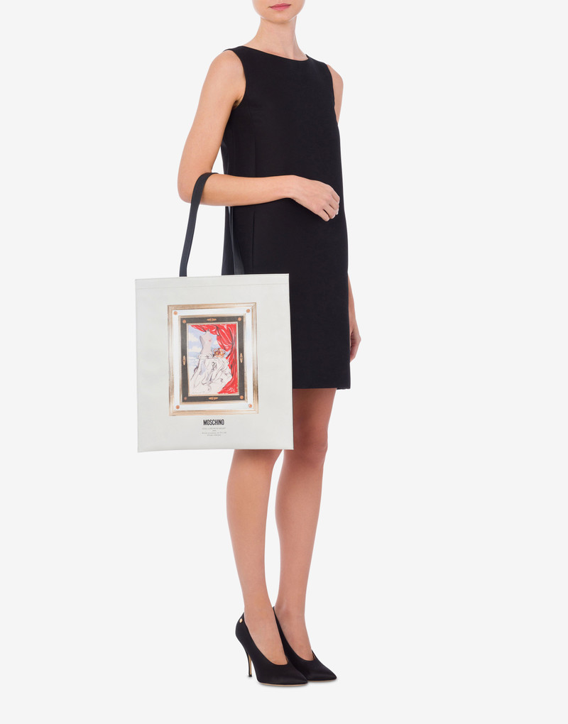 Moschino NAPPA LEATHER SHOPPER WITH PRINT outlook