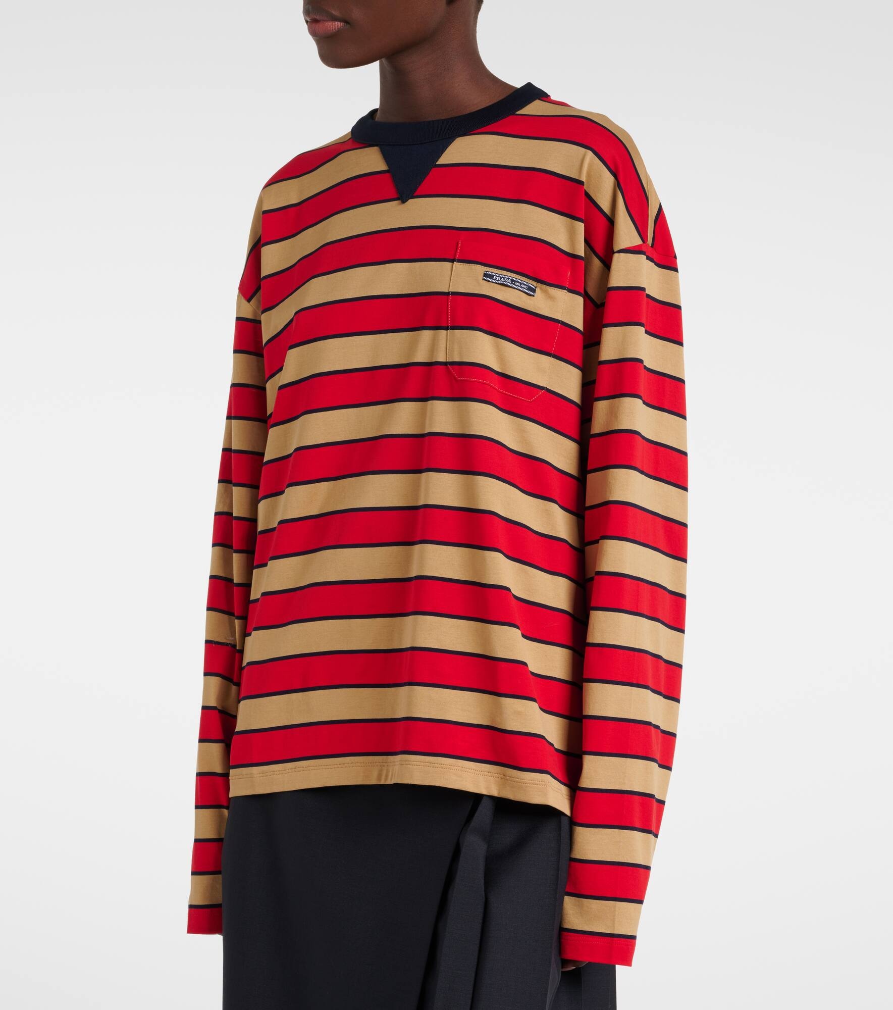 Striped cotton jersey top - 5